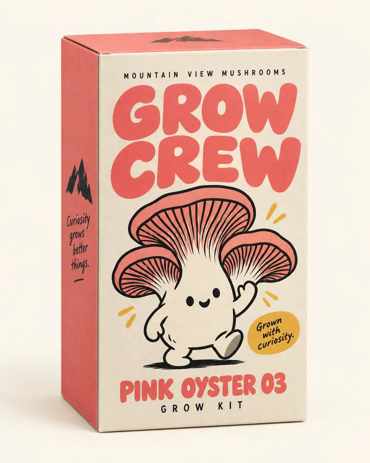 Pink Oyster Grow Crew packaging concept